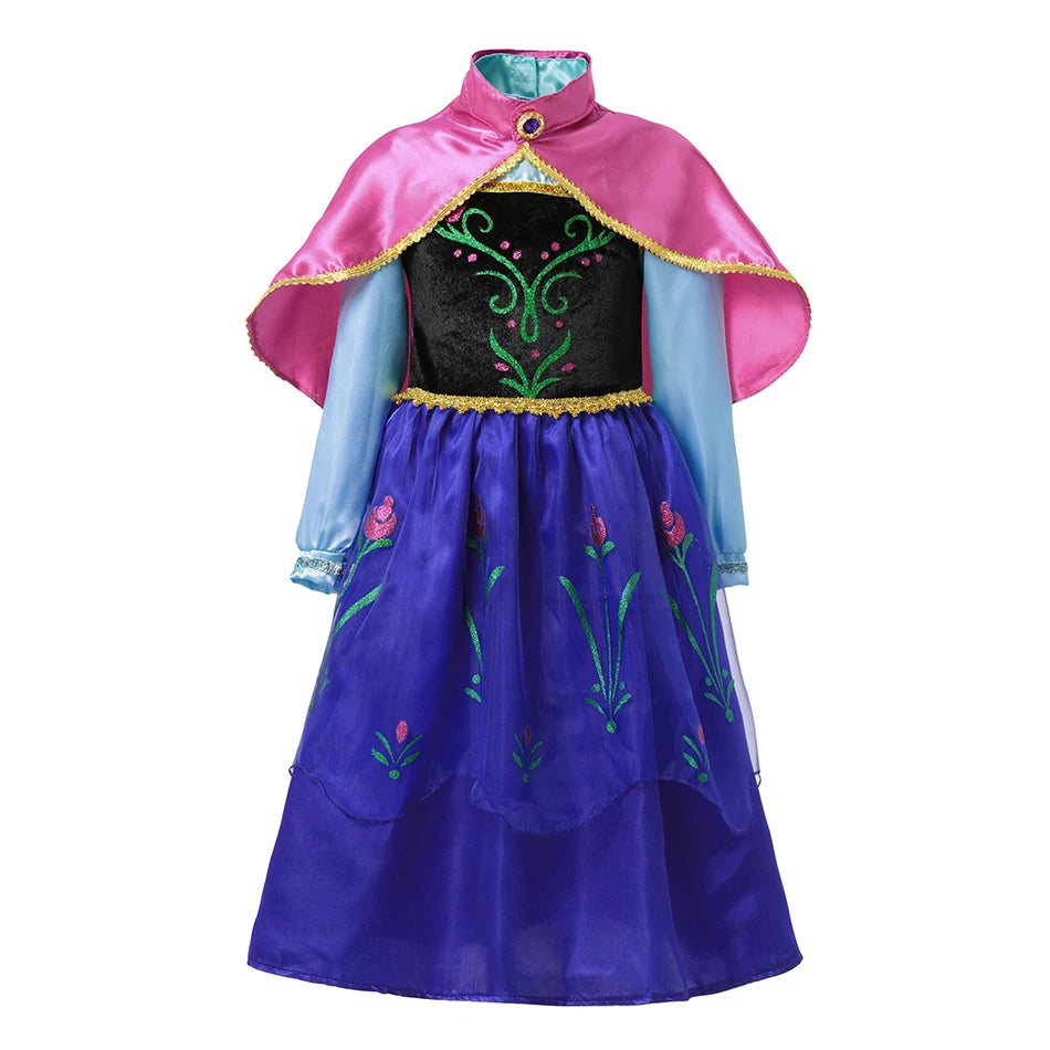 Disney Rapunzel Cinderella Princess Girls Dress Elsa Anna Kids Halloween Vestidos Costume Children Birthday Party Dress