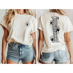 Spider Web Halloween T Shirt Funny Spooky Top