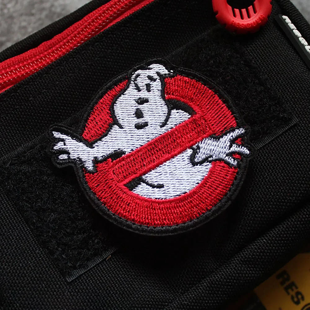 Ghost Busters Tactical Embroidered Patches for Clothing Stickers for Halloween Clothes Hook and Loop Tactical Patch Applique