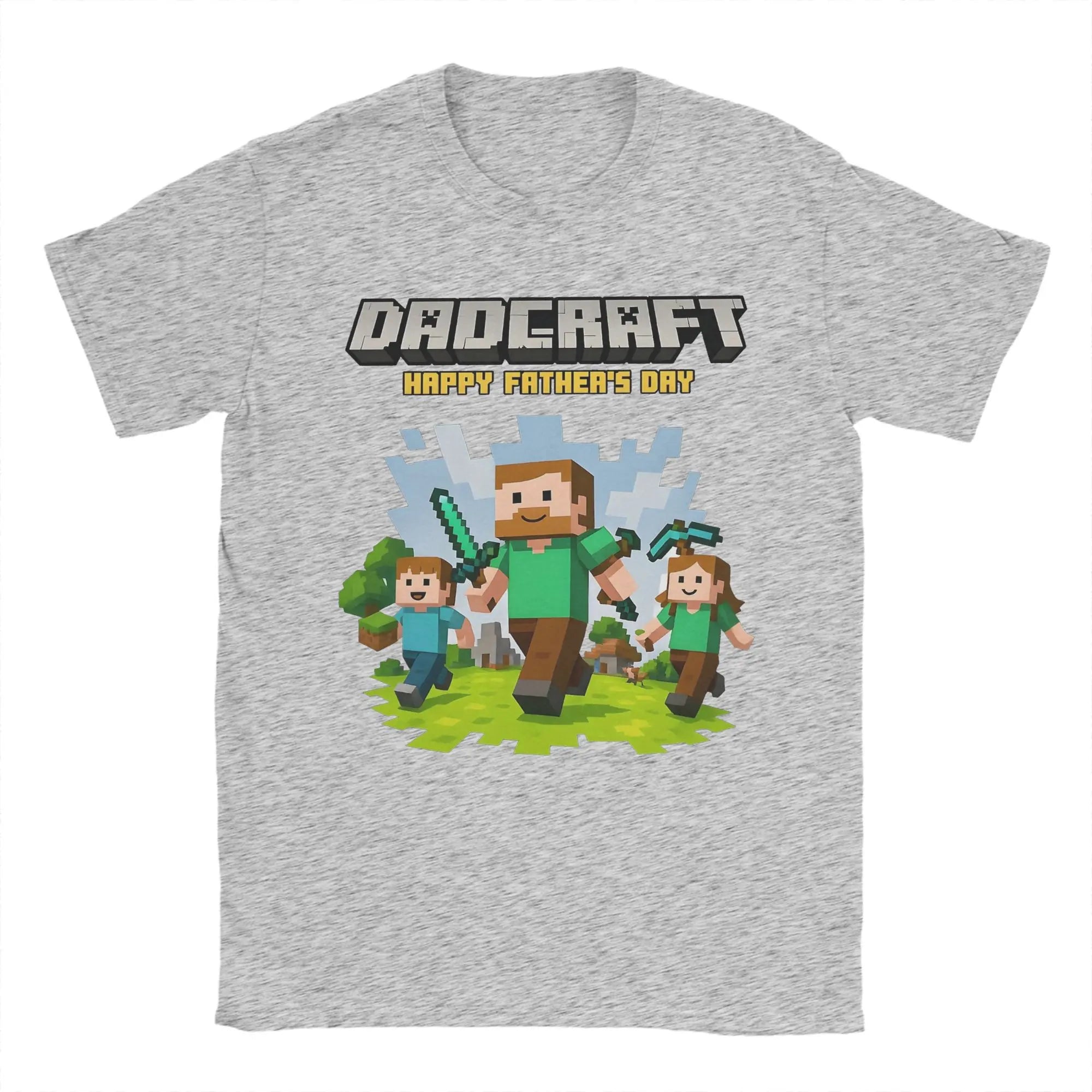 Men DadCraft Happy Father's Day T Shirt Pure Cotton Clothes Leisure Short Sleeve Round Neck Tee Shirt Birthday Gift T-Shirts