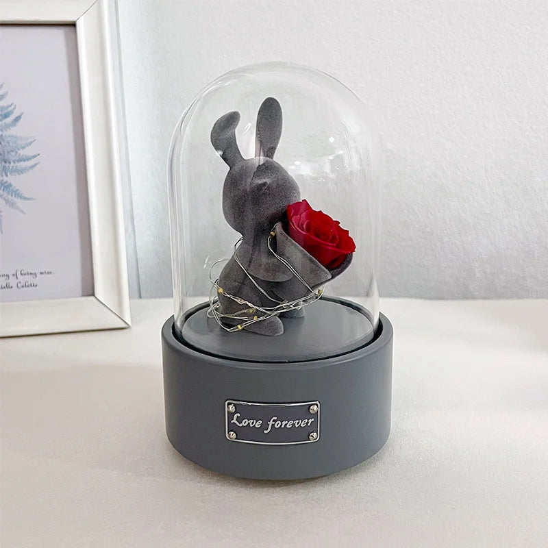 Goddess Festival gifts for boyfriend and girlfriend confession, plush station, rabbit hugging flower, small night light, music b