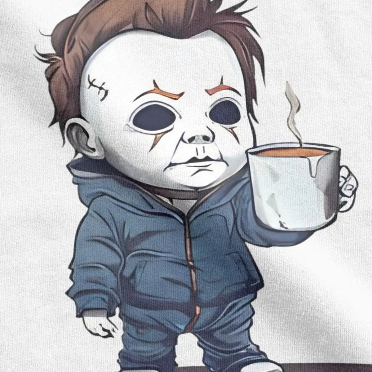 Michael Myers Morning Coffee for Men Women T Shirts Halloween Horror Movie Cool Tee Shirt T-Shirt 100% Cotton Gift Clothes