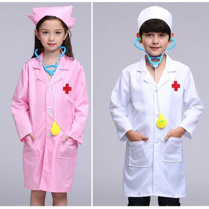 Kids Cosplay Clothes Boys Girls Doctor Nurse Uniforms Fancy toddler halloween Role Play Costumes Party Wear doctor gown