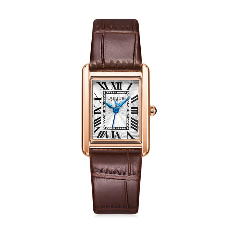 Julius Retro Classic Lady Women's Watch Japan Quartz Elegant Fashion Hours Clock Real Leather Bracelet Girl Birthday Gift Box