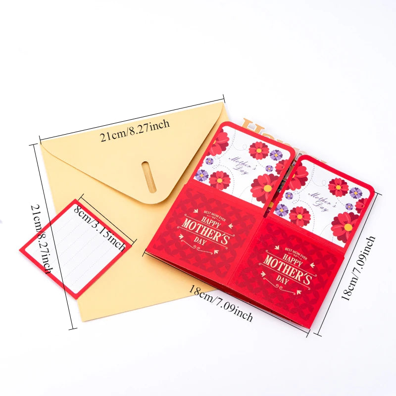 Mother's Day Cards HAPPY MOTHER'S DAY 3D Pop-Up Paper Flower Greeting Card Box