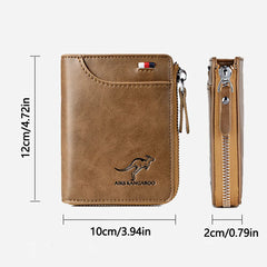 Wallet Leather Business Card Holder Zipper Purse Luxury Wallets for Men RFID Protection Purses Carteira Masculina Luxury.-A-DH