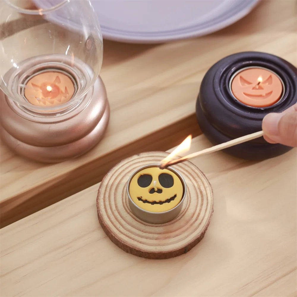 Nicole Haunted Grins Tealight Candle Silicone Mold Halloween Candle Mould Handmade Candle Making Supplies