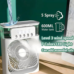 Portable 3 In 1 Fan AIr Conditioner Household Small Air Cooler LED Night Lights Humidifier Air Adjustment Home Fans Dropshipping
