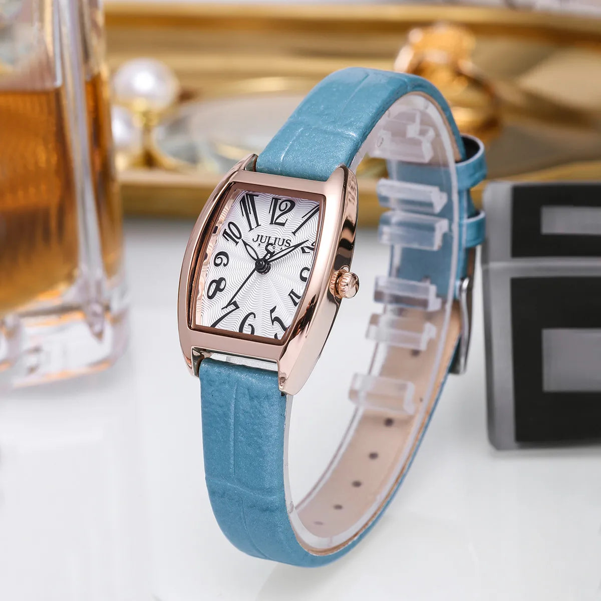 Julius Retro Classic Lady Women's Watch Japan Quartz Elegant Fashion Hours Clock Real Leather Bracelet Girl Birthday Gift Box