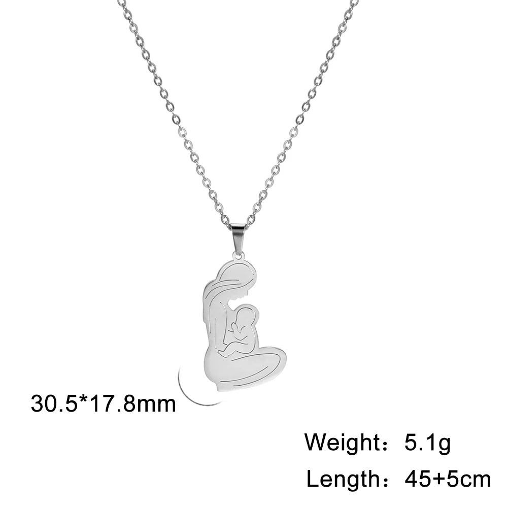 Mother Day Necklace Mom Family Baby New Born Gift