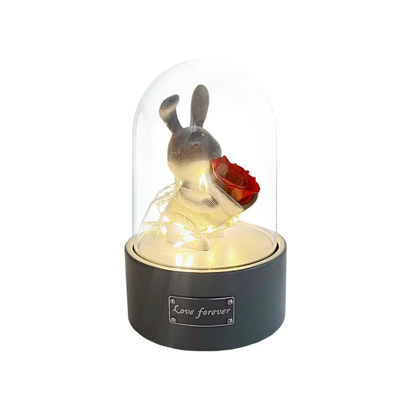 Goddess Festival gifts for boyfriend and girlfriend confession, plush station, rabbit hugging flower, small night light, music b