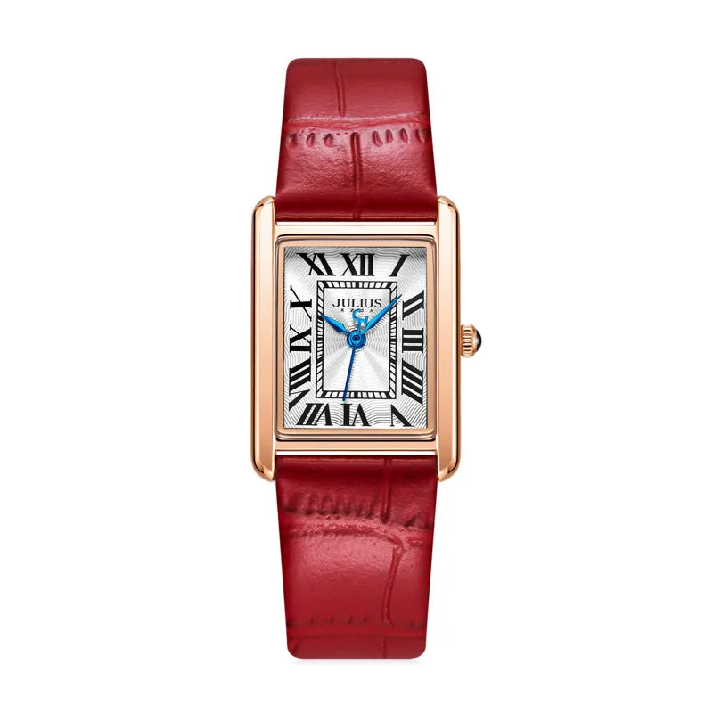Julius Retro Classic Lady Women's Watch Japan Quartz Elegant Fashion Hours Clock Real Leather Bracelet Girl Birthday Gift Box