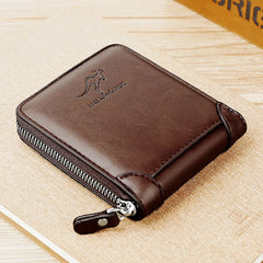 PU Leather Wallet for Men Luxury Men's Purse Male Zipper Card Holders with Coin Pocket Rfid Wallets Gifts for Man Money Bag