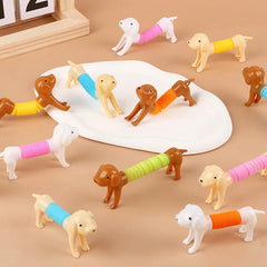 12-36Pcs Stretchable Dog Toy Kids Birthday Party Favors Pinata Filler School Rewards Telescoping Animal Sensory Squeeze Pet Toy