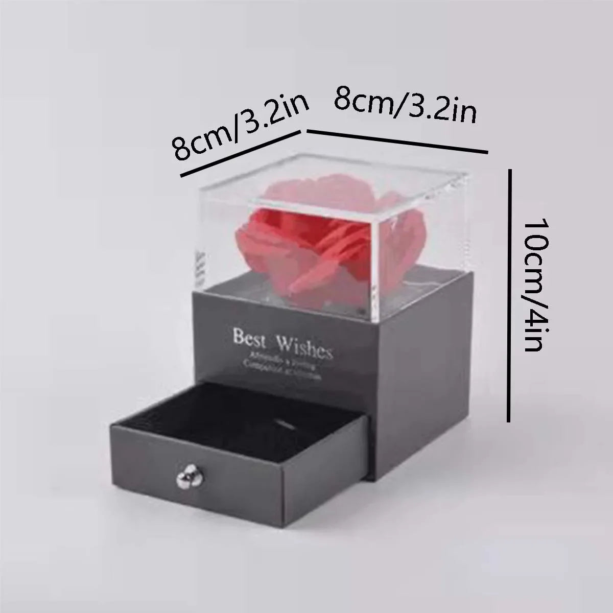 Gift for Girls Women Mother Eternal Rose Gift Box Heart Necklace Love You To The Moon and Back Jewelry Box for Wedding Christmas