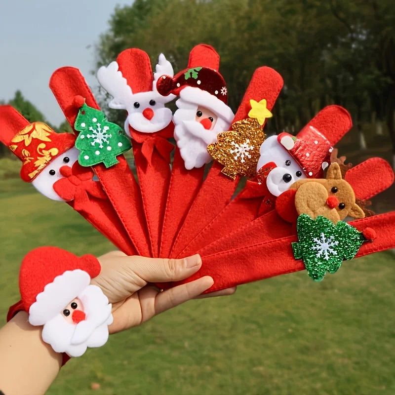 Christmas-Themed Bracelets Featuring Santa, Snowman, And Reindeer Designs. Perfect for Holiday Decorations And Accessories