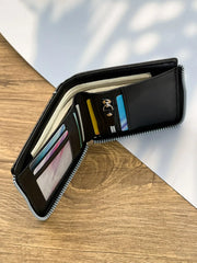 Men's Luxury Minimalist Short Wallet - Vertical Design with Multiple Card Slots, Large Capacity, Casual Portable Coin Purse