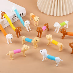 12-36Pcs Stretchable Dog Toy Kids Birthday Party Favors Pinata Filler School Rewards Telescoping Animal Sensory Squeeze Pet Toy