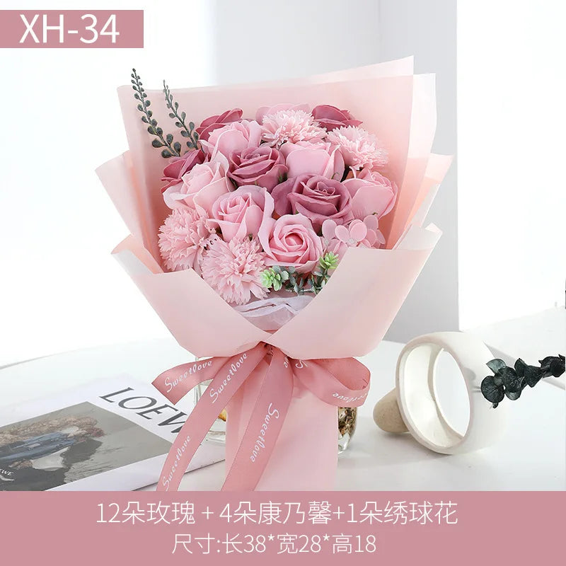 Valentine's Day Gift Soap Flower Festival Gift Eternal Rose Gift for Girlfriend Creative Birthday Gift Companion Gift