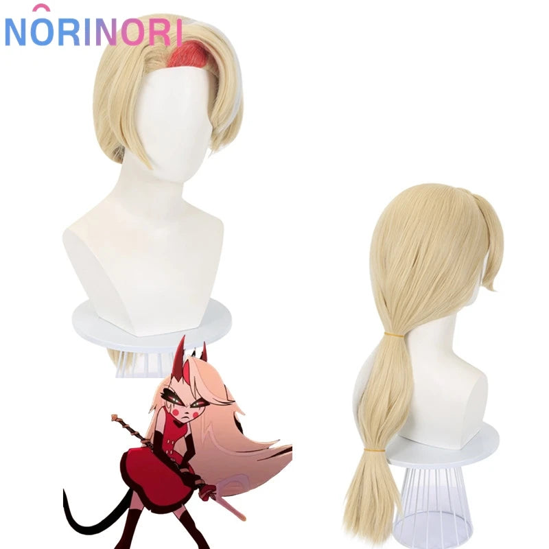 Anime Hazzbin for Game Fans Hotel Charlie Cosplay Halloween Costume Adult Kids Red Dress Wig Horn Tail Sexy Sleeveless Skirt