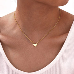 Vnox Dainty Heart Necklaces Gift to Girlfriend Wife Her, Womens Valentines Day Gift, Gold Plated Folded Heart Choker Collars