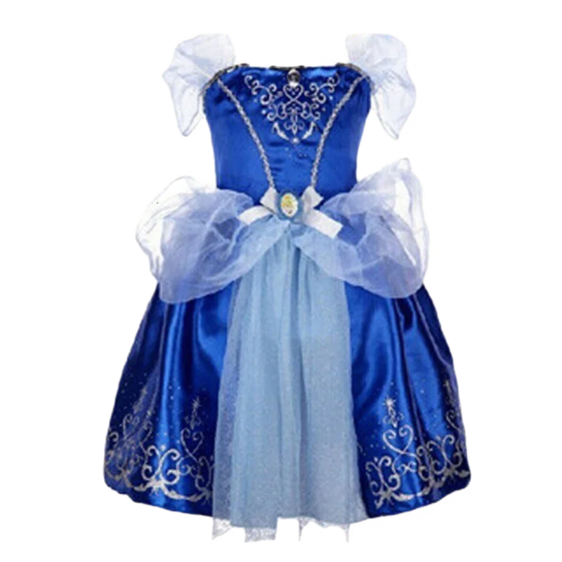 Disney Rapunzel Cinderella Princess Girls Dress Elsa Anna Kids Halloween Vestidos Costume Children Birthday Party Dress