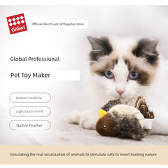 Cat Toy Artificial Bird Mouse Sound Relieving Stuffy Cat Self-Hi Handy Gadget Stuffed Cat Teaser