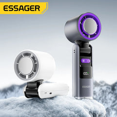 Essager Mini Fan Rechargeable Strong Wind 100 Gear Wind Speed Electric Fan Digital Display Adjustable Turbo Portable Outdoor Han