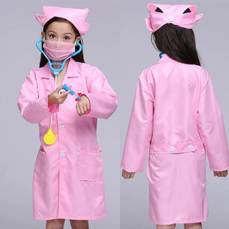 Kids Cosplay Clothes Boys Girls Doctor Nurse Uniforms Fancy toddler halloween Role Play Costumes Party Wear doctor gown