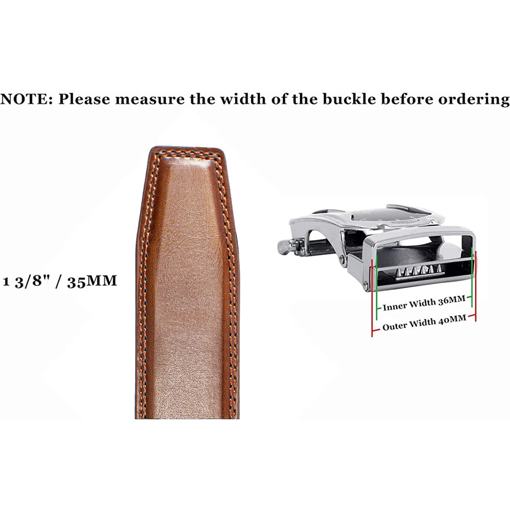 Mens Belt Genuine Leather Luxury Belt Metal Automatic Alloy Buckle Fashion Ratchet Belts for Men Cowhide High Quality Belt