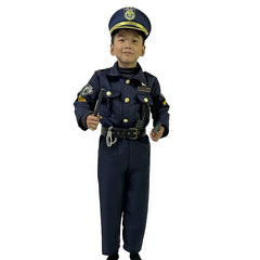 Kids Cosplay Movie&tv Police Officer Costume Sets Unisex 2023 Boys America Police Halloween Carnival Dress Up Party Stage Show