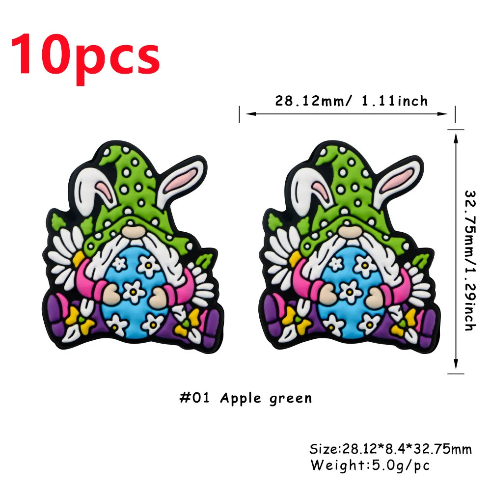 Sunnory  Easter Day Bunny Series Silicone Beads For DIY Jewelry Making Bracelet Necklace Pen Etc Handmade Accessories