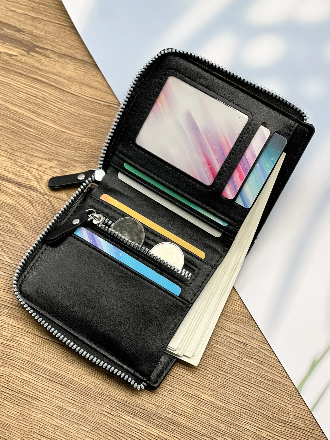 Men's Luxury Minimalist Short Wallet - Vertical Design with Multiple Card Slots, Large Capacity, Casual Portable Coin Purse