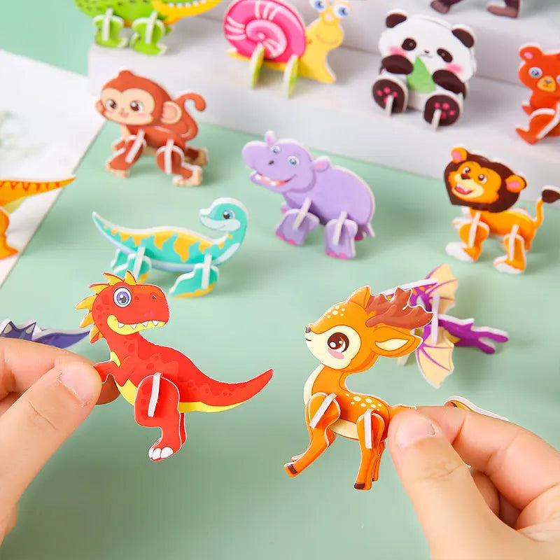 30Pcs Mini Animal DIY Paper Jigsaw Puzzles Toys for Kids Birthday Party Favors Kindergarten Rewards Baby Shower Pinata Filler