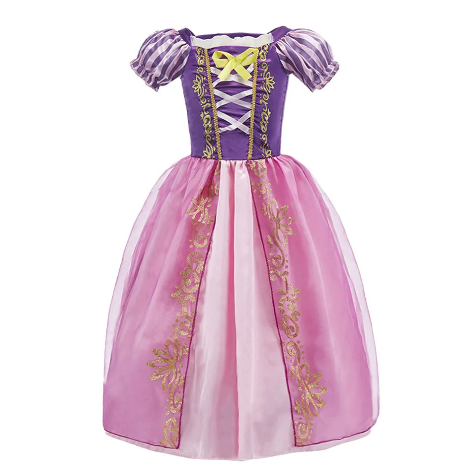 Disney Rapunzel Cinderella Princess Girls Dress Elsa Anna Kids Halloween Vestidos Costume Children Birthday Party Dress