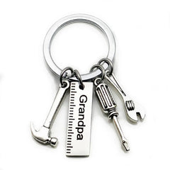 10 Pieces Stainless Steel Father Plot Mini Tool Pendant Fashion Car Keychain Backpack Pendant Souvenir for Men