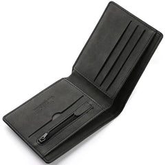 2025 New Wallet Men's Genuine PU Leather Male Short Zipper Simple Soft Leather Light Money Clip Vintage Business Wallet Students