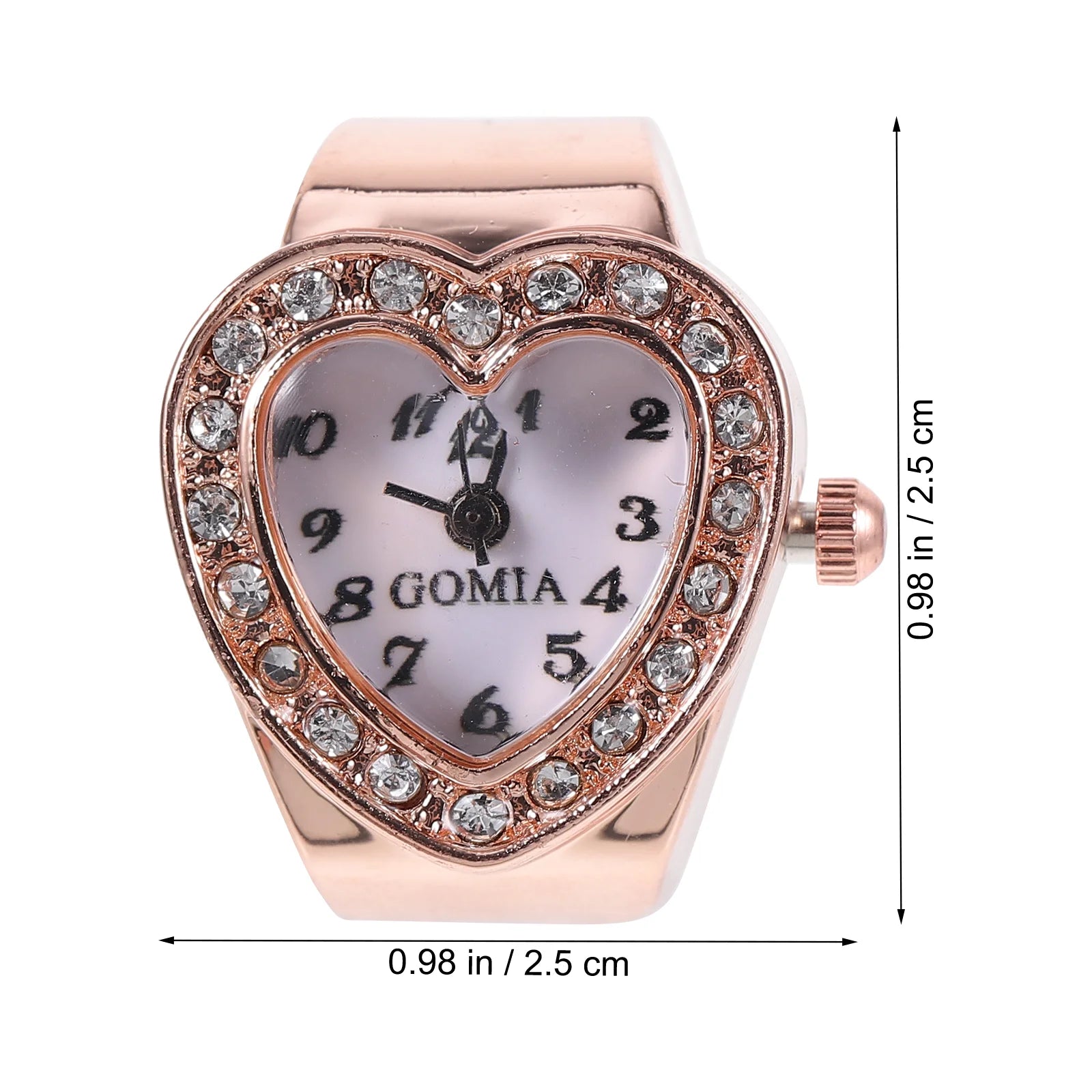 Women Finger Watch Heart Shape Finger Ring Watch Female Valentine's Day Gift