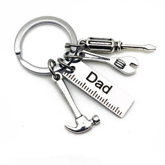 10 Pieces Stainless Steel Father Plot Mini Tool Pendant Fashion Car Keychain Backpack Pendant Souvenir for Men