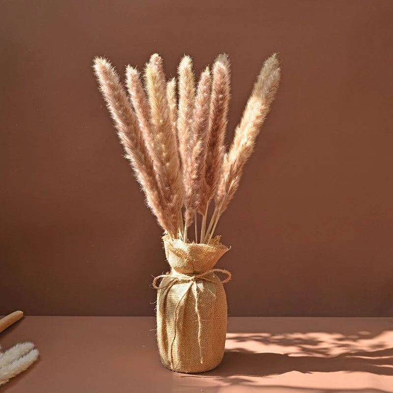 Fluffy Pampas Grass Decoration Boho Wedding Floral Arrangement Natural Phragmites Dried Flowers Bouquet Home Coffee Table Decor