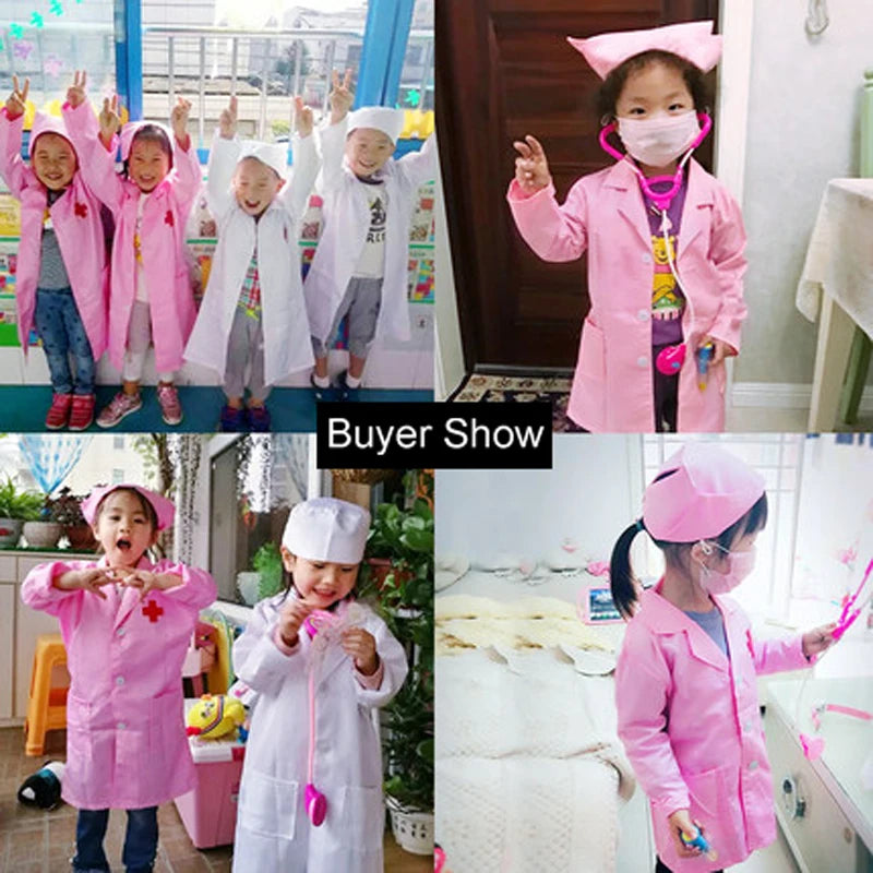 Kids Cosplay Clothes Boys Girls Doctor Nurse Uniforms Fancy toddler halloween Role Play Costumes Party Wear doctor gown