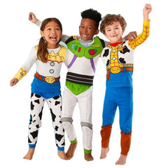 Children Halloween Anime Cartoon Woody And Buzz Lightyear Cosplay Costum Boy Girl Sweatshirt And Pants Baby Pajama Set 2-piece