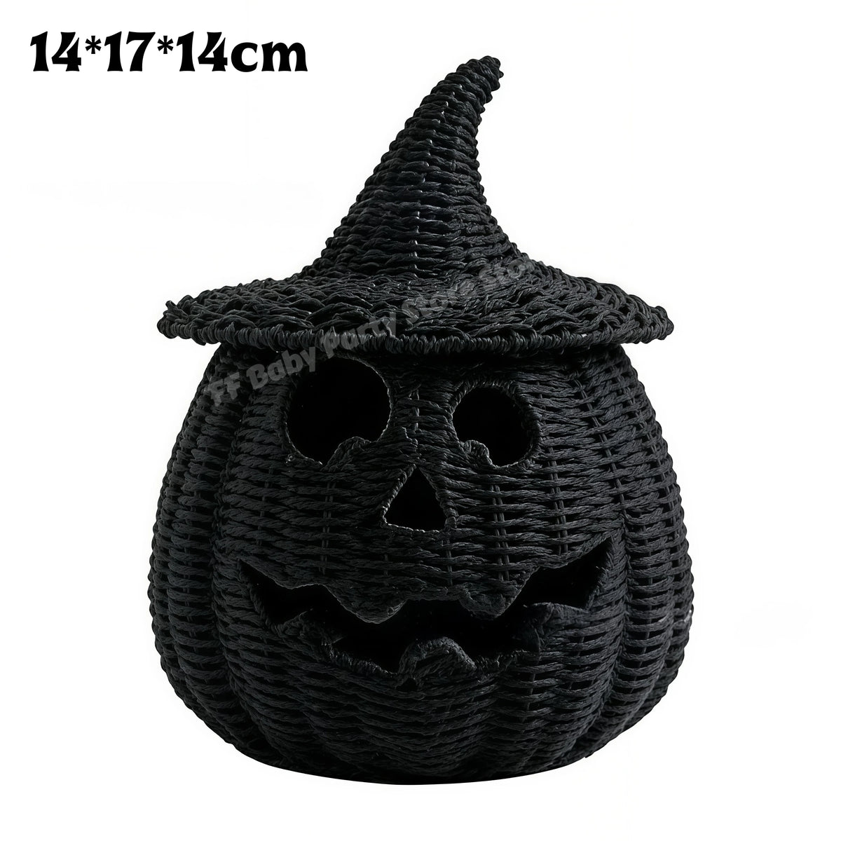 Halloween Decorations Hand-Woven Wicker Pumpkin Lantern Witch Hat Storage Box Home Decorative Statue Ornaments Christmas Decor