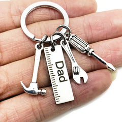 10 Pieces Stainless Steel Father Plot Mini Tool Pendant Fashion Car Keychain Backpack Pendant Souvenir for Men