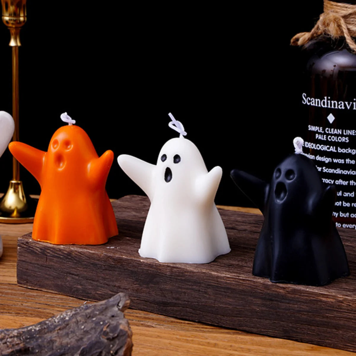 Halloween 3D Ghost Silicone Candle Mold Multi Style Spectre Soap Resin Mould Chocolate Cake Decor Painting Plaster Festival Gift