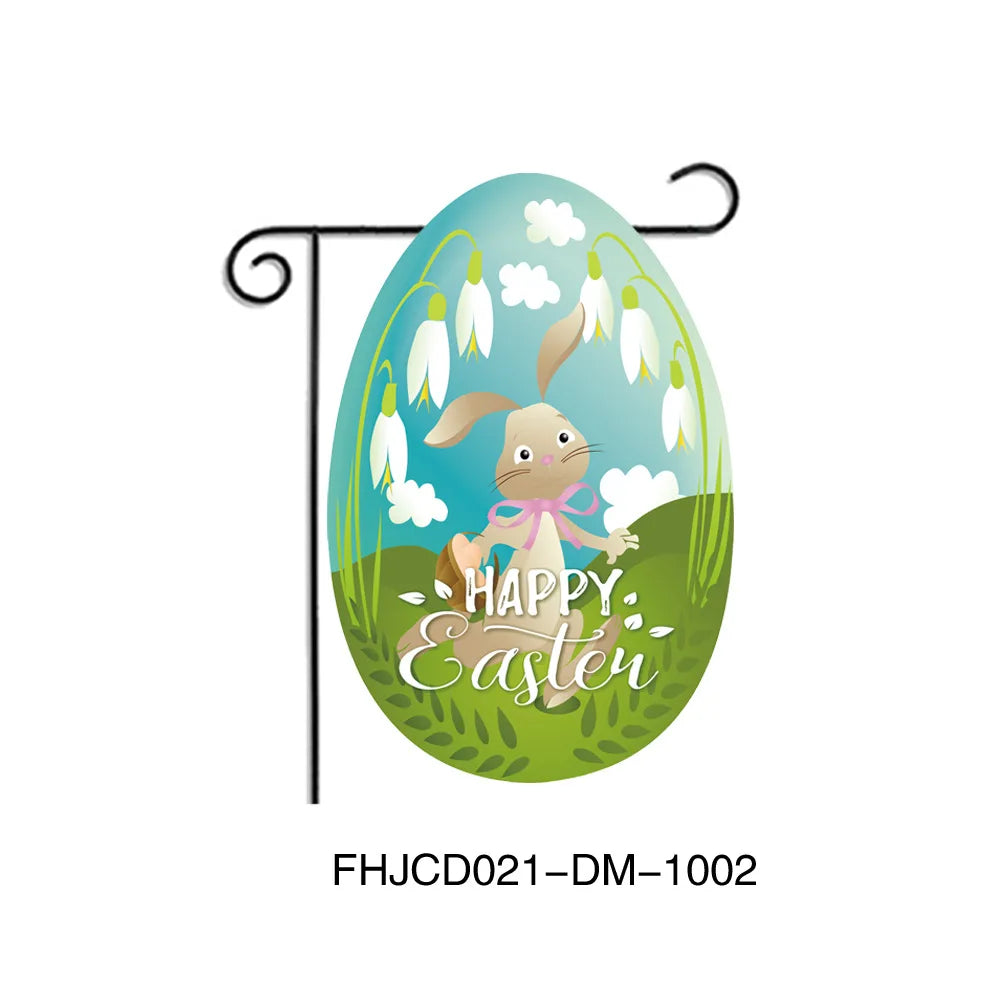 Easter Theme Egg Flag Scene Layout Decoration, Oval, Creative, Western, Holiday, Party, New