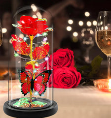 Mothers Day Rose Gifts for Mom, Galaxy Glass Rose