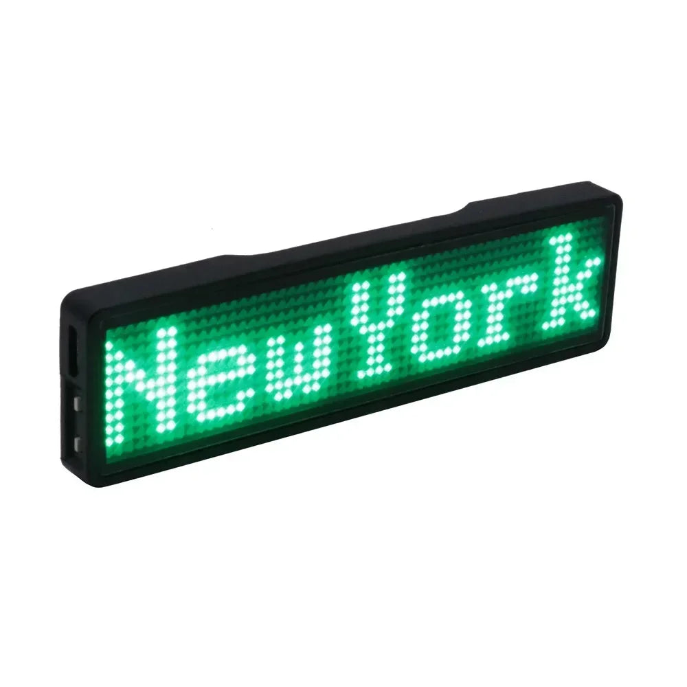 Rechargeable Bluetooth Digital LED Badge Insignia DIY Programmable Scrolling Message Board Mini LED Display LED Name Tag