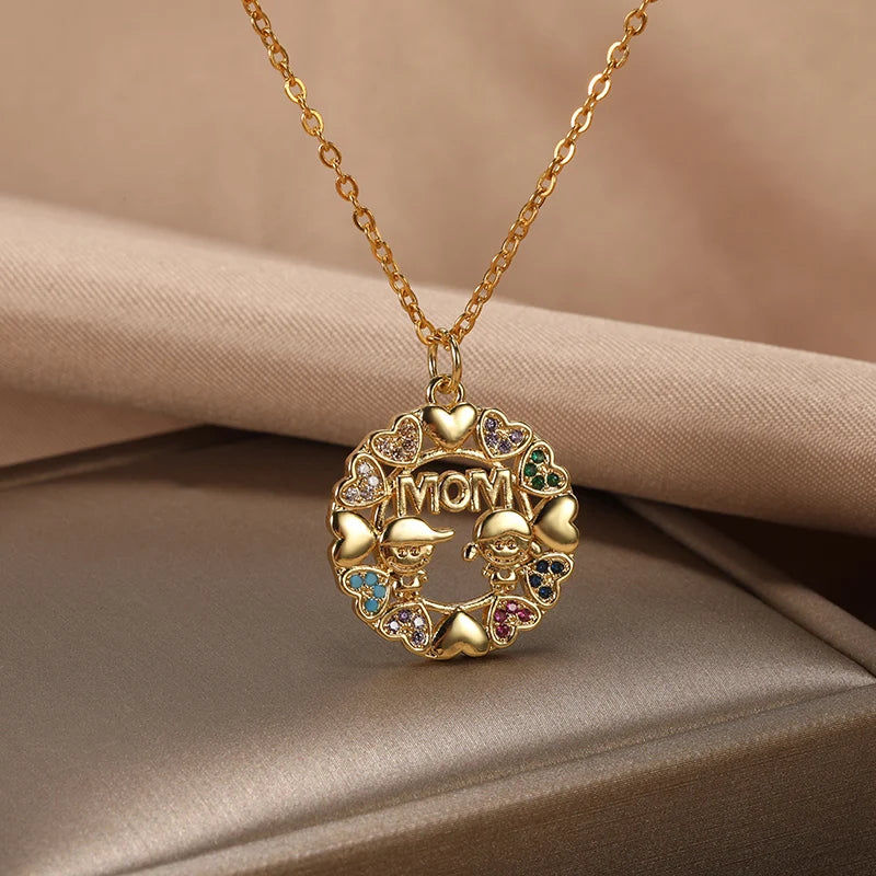 Mother's Day small Letter mama Pendant Necklace