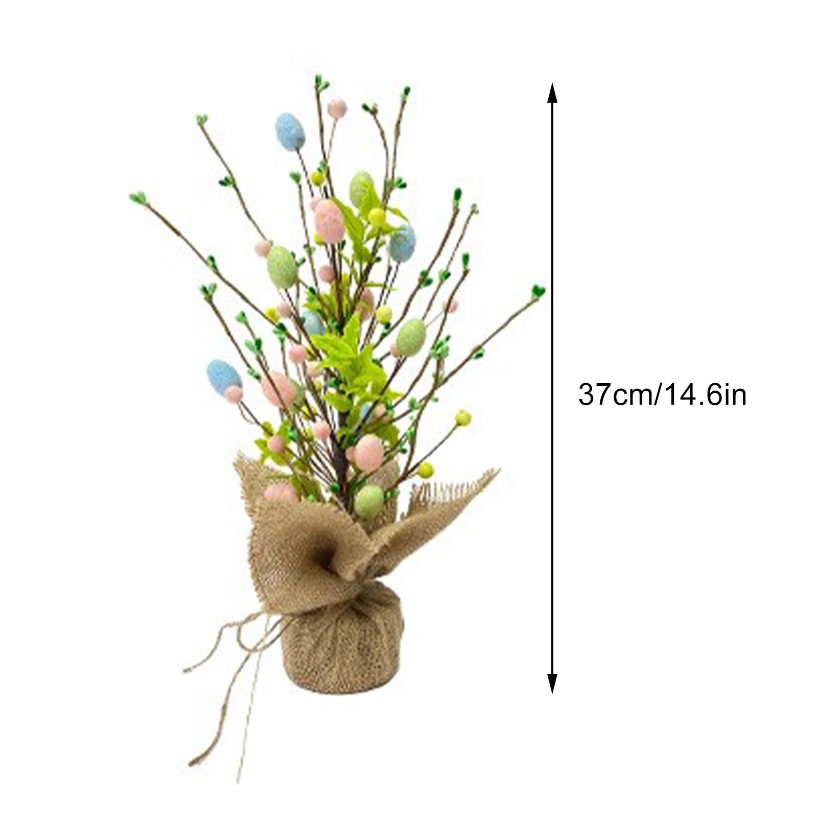 2024 Easter Decoration Glitter Foam Easter Eggs Artificial Plant Tree Stakes Easter Ornament Home Decor